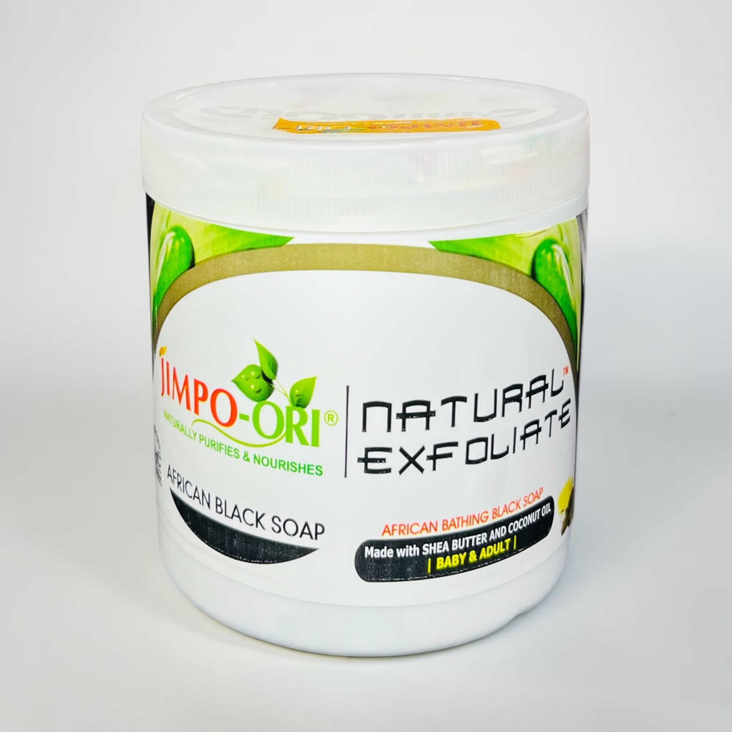  JIMPO-ORI NATURAL EXFOLIATE AFRICAN BLACK SOAP 500G 